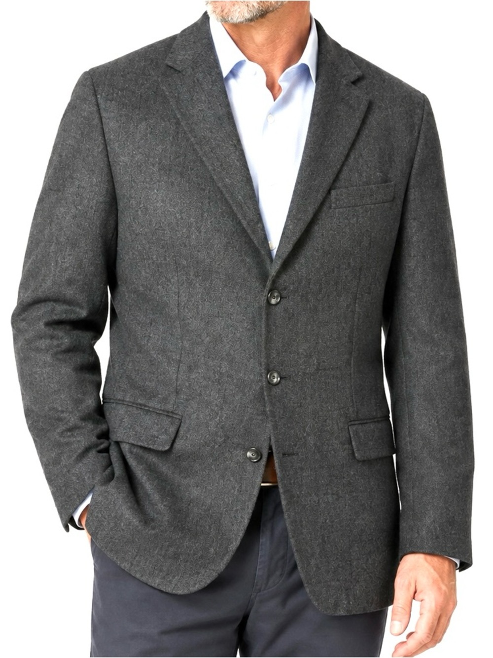 Oscar De La Renta Mens 48L Lambswool Sports Coat Blazer Gray Designer Luxury